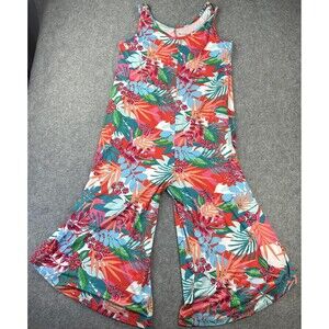 Koolaburra by UGG Tropical Jumpsuit Womens L Floral Palazzo Wide Leg Sleeveless